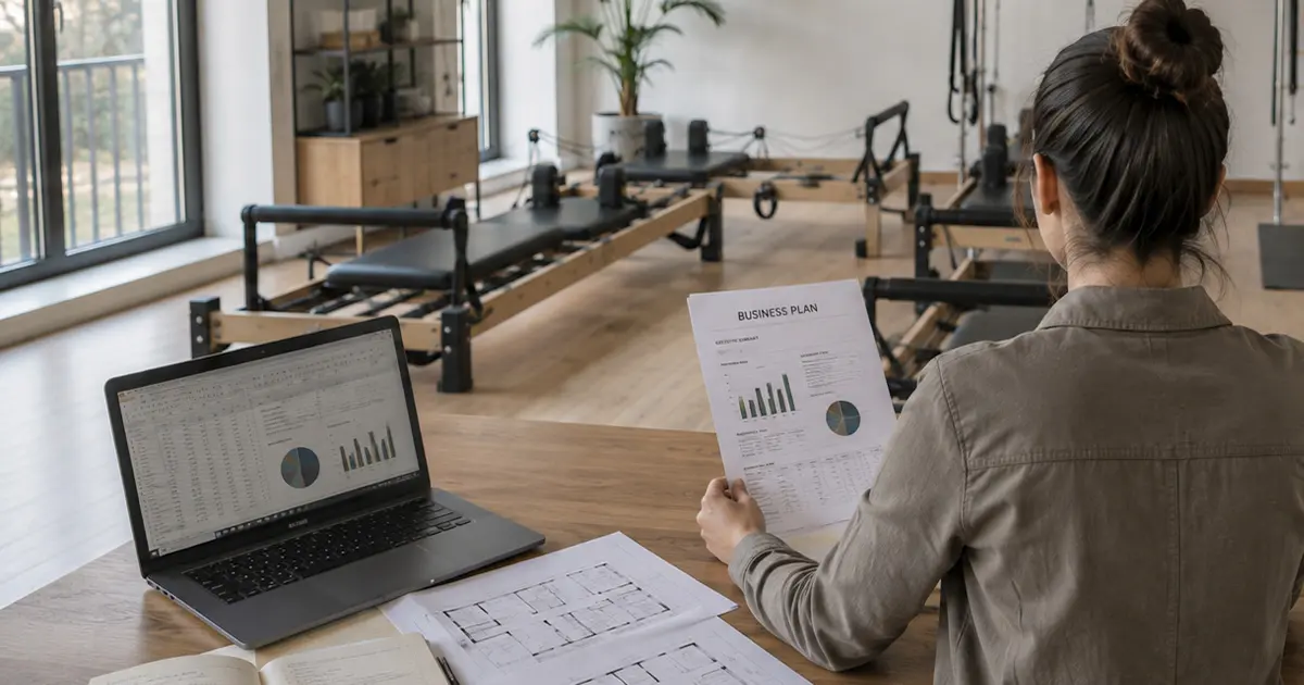 Business plan con costi e ricavi di uno studio Pilates